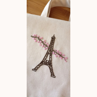 Eiffel Tower - Cherry Blossom Organic Tote Bag