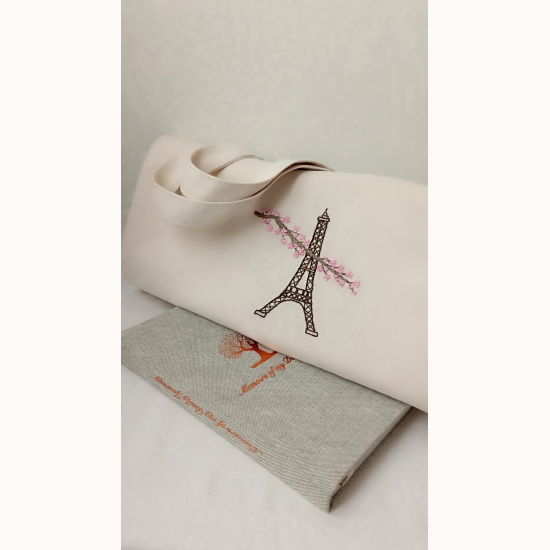 Eiffel Tower - Cherry Blossom Organic Tote Bag